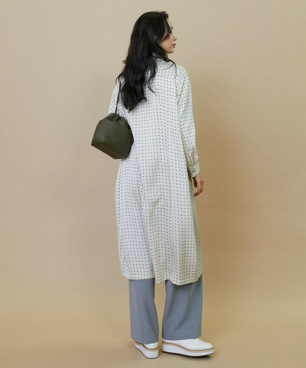 リングドットプリントシャツワンピース 詳細画像