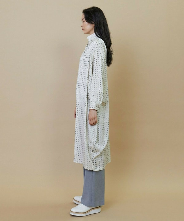 リングドットプリントシャツワンピース 詳細画像