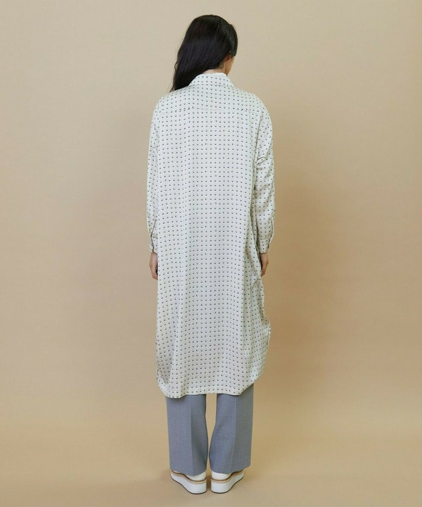 リングドットプリントシャツワンピース 詳細画像