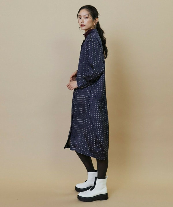 リングドットプリントシャツワンピース 詳細画像