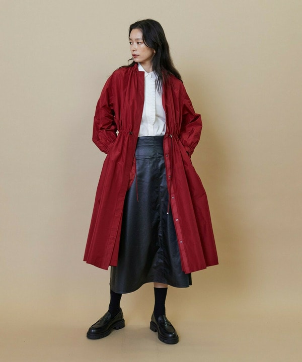 フェイクレザーサテンスカート 詳細画像