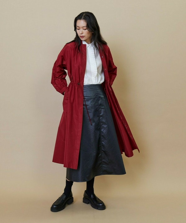 フェイクレザーサテンスカート 詳細画像