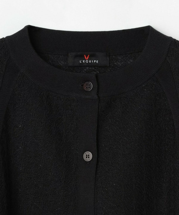 レース柄ジャガードニットブルゾン 詳細画像