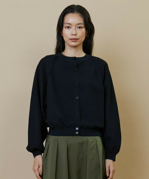 レース柄ジャガードニットブルゾン 詳細画像