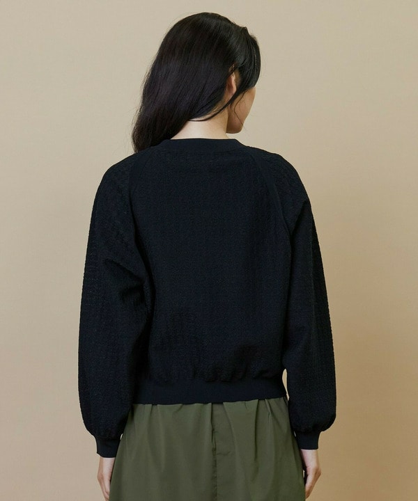 レース柄ジャガードニットブルゾン 詳細画像