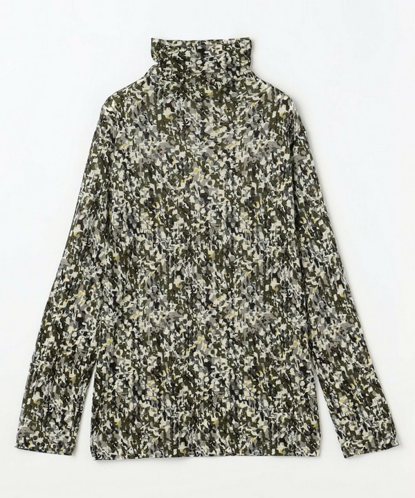 【大きいサイズ】テンセルカシミヤジャージハイネックカットソー 詳細画像 グリーン系その他
